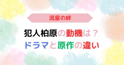 アイキャッチ画像『流星の絆犯人は柏原！動機は？ドラマと原作の違い』